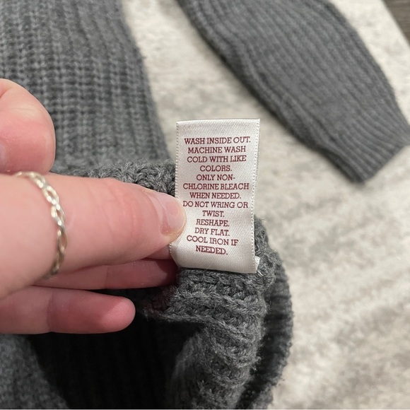 SO Grey Lace Up Knit Sweater - Picture 7 of 10